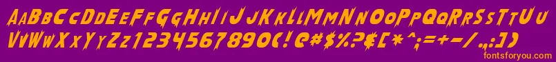 LaserRodNormal Font – Orange Fonts on Purple Background