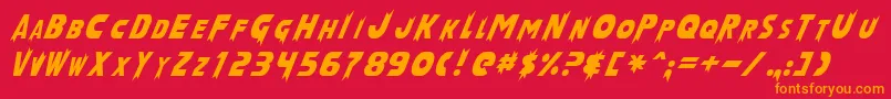 LaserRodNormal Font – Orange Fonts on Red Background