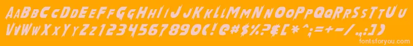 LaserRodNormal Font – Pink Fonts on Orange Background