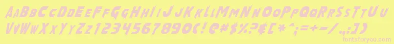 LaserRodNormal Font – Pink Fonts on Yellow Background
