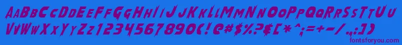 LaserRodNormal Font – Purple Fonts on Blue Background