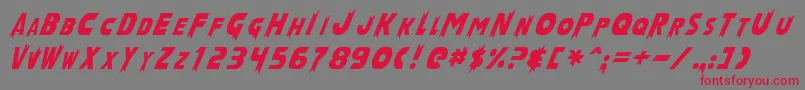 LaserRodNormal-Schriftart – Rote Schriften auf grauem Hintergrund