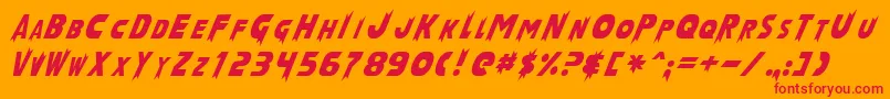 Шрифт LaserRodNormal – красные шрифты на оранжевом фоне