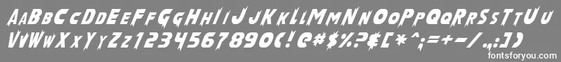 フォントLaserRodNormal – 灰色の背景に白い文字