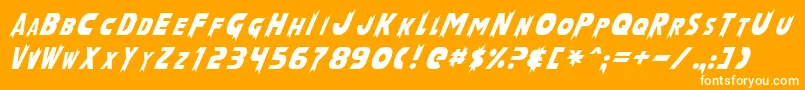 LaserRodNormal Font – White Fonts on Orange Background