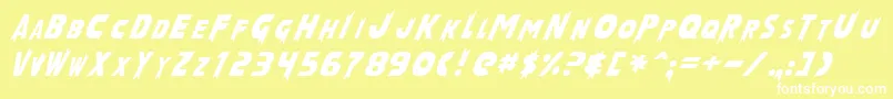 Шрифт LaserRodNormal – белые шрифты на жёлтом фоне