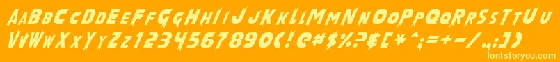 LaserRodNormal Font – Yellow Fonts on Orange Background
