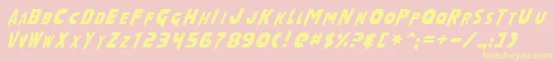 Fonte LaserRodNormal – fontes amarelas em um fundo rosa