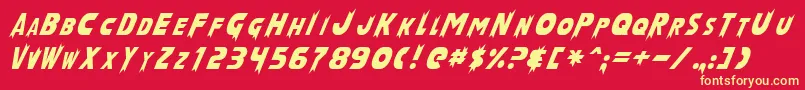 LaserRodNormal Font – Yellow Fonts on Red Background