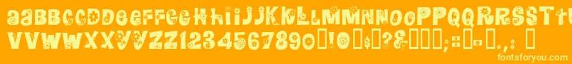 Floralie Font – Yellow Fonts on Orange Background