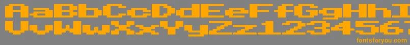フォントBeebModeTwo – オレンジの文字は灰色の背景にあります。