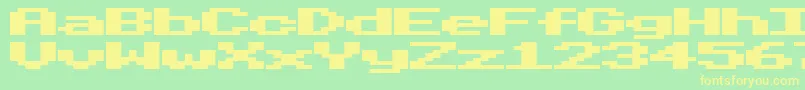 BeebModeTwo Font – Yellow Fonts on Green Background