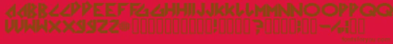 ArkanoidSolid-Schriftart – Braune Schriften auf rotem Hintergrund