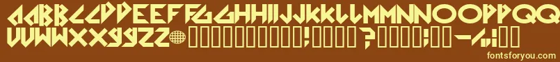 ArkanoidSolid Font – Yellow Fonts on Brown Background