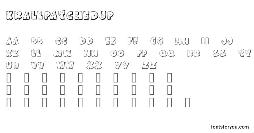 A fonte KrAllPatchedUp – alfabeto, números, caracteres especiais