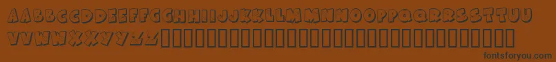 KrAllPatchedUp-fontti – mustat fontit ruskealla taustalla