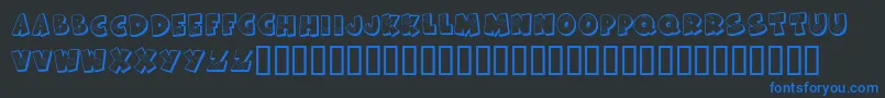 KrAllPatchedUp Font – Blue Fonts on Black Background