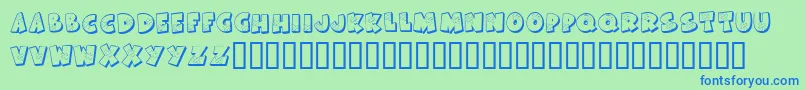 KrAllPatchedUp Font – Blue Fonts on Green Background