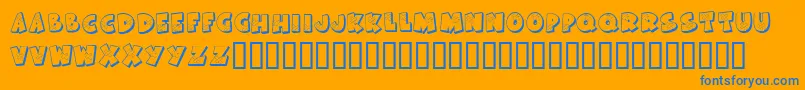 KrAllPatchedUp Font – Blue Fonts on Orange Background