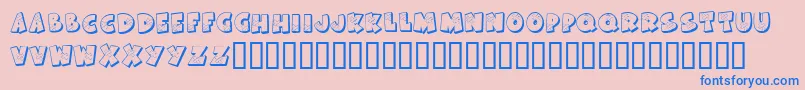 KrAllPatchedUp Font – Blue Fonts on Pink Background