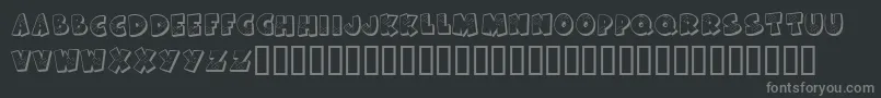 フォントKrAllPatchedUp – 黒い背景に灰色の文字