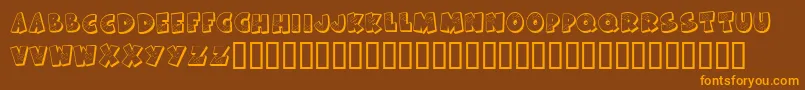 KrAllPatchedUp Font – Orange Fonts on Brown Background