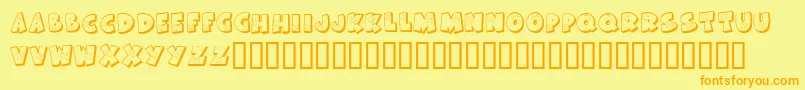 KrAllPatchedUp Font – Orange Fonts on Yellow Background