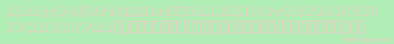 KrAllPatchedUp-fontti – vaaleanpunaiset fontit vihreällä taustalla