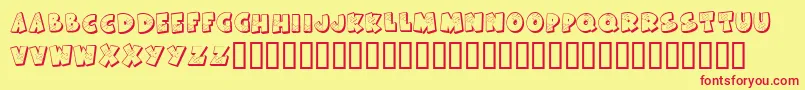 Шрифт KrAllPatchedUp – красные шрифты на жёлтом фоне