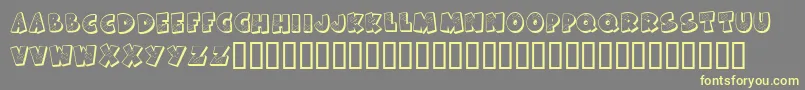 KrAllPatchedUp-fontti – keltaiset fontit harmaalla taustalla