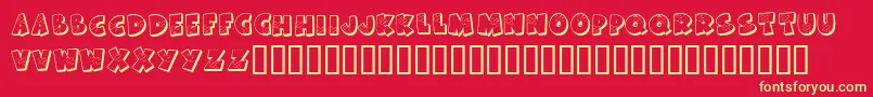 KrAllPatchedUp Font – Yellow Fonts on Red Background