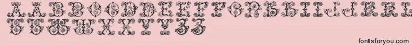 Vaticanianinitials-Schriftart – Schwarze Schriften auf rosa Hintergrund