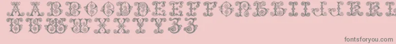 Vaticanianinitials-Schriftart – Graue Schriften auf rosa Hintergrund