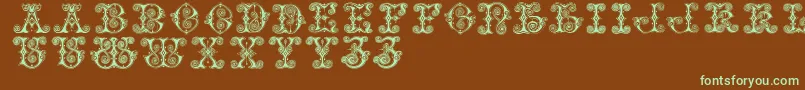 Vaticanianinitials Font – Green Fonts on Brown Background