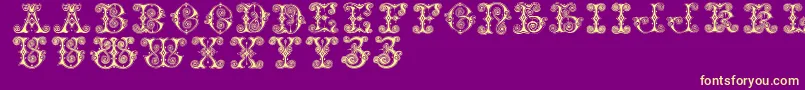 Vaticanianinitials Font – Yellow Fonts on Purple Background