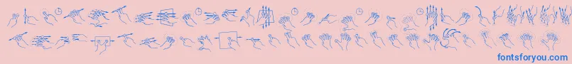 GestureGlyphs Font – Blue Fonts on Pink Background