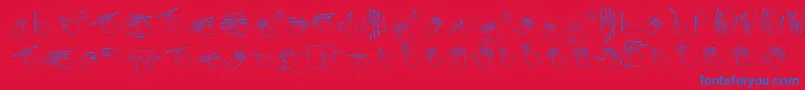 GestureGlyphs Font – Blue Fonts on Red Background