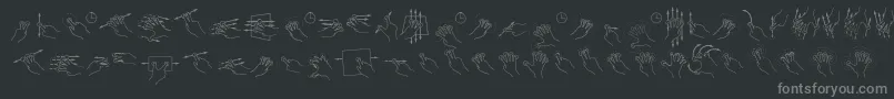 Saiba mais sobre a fonte GestureGlyphs Fonte GestureGlyphs – fontes cinzas em um fundo preto