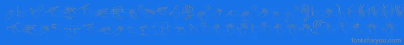 GestureGlyphs Font – Gray Fonts on Blue Background