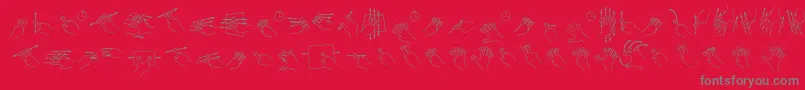 GestureGlyphs Font – Gray Fonts on Red Background