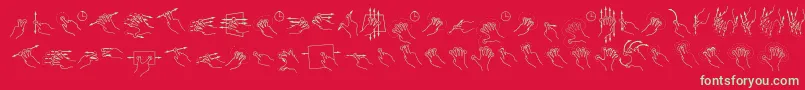 GestureGlyphs Font – Green Fonts on Red Background