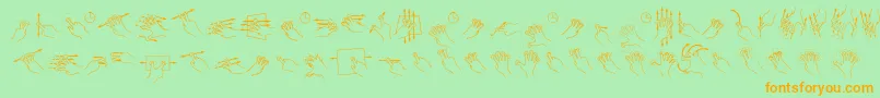 GestureGlyphs Font – Orange Fonts on Green Background
