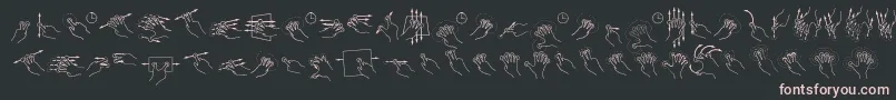 GestureGlyphs Font – Pink Fonts on Black Background
