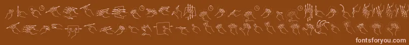 More about GestureGlyphs Font GestureGlyphs Font – Pink Fonts on Brown Background