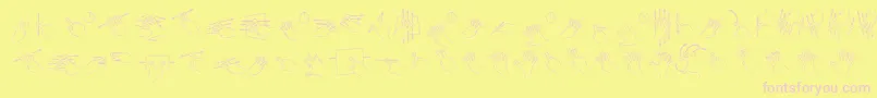 Fonte GestureGlyphs – fontes rosa em um fundo amarelo