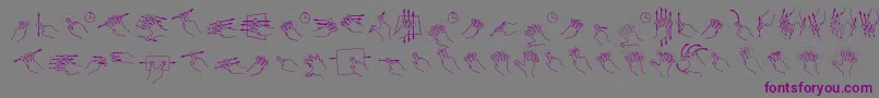 GestureGlyphs Font – Purple Fonts on Gray Background