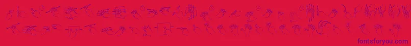 GestureGlyphs Font – Purple Fonts on Red Background