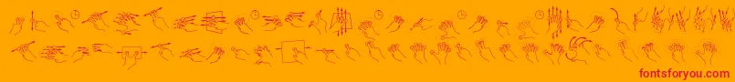 GestureGlyphs Font – Red Fonts on Orange Background