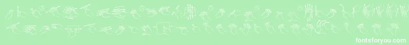 Шрифт GestureGlyphs – белые шрифты на зелёном фоне