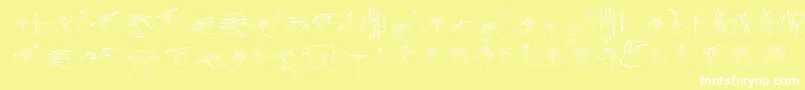 GestureGlyphs Font – White Fonts on Yellow Background